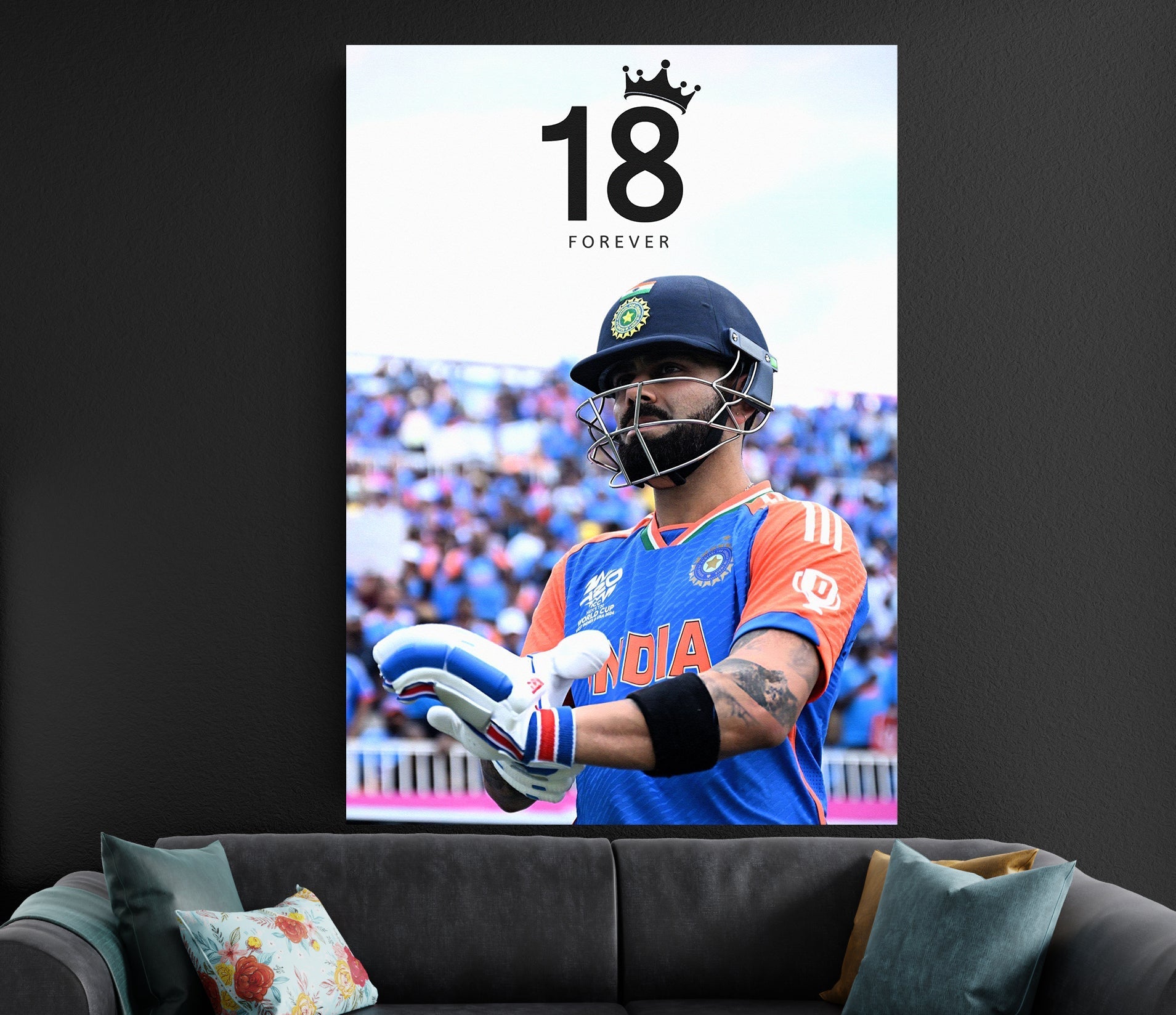 Virat Kohli 18 Forever Poster | Cricket Wall Art Lazywalls